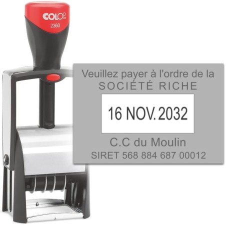 Tampon dateur Colop Classic Line 2360 - 3 lignes max. - 45x30 mm Tampon dateur Colop Classic Line 2360 - 3 lignes max. - 45x30 mm