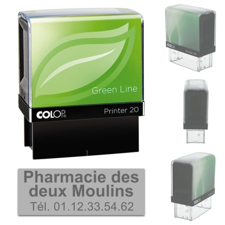 Tampon Colop Printer Green Line 20 - 3 lignes max. - 38x14 mm