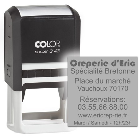 Tampon Colop Printer Line Q43 - 8 lignes max. - 43x43 mm Tampon Colop Printer Line Q43 - 8 lignes max. - 43x43 mm