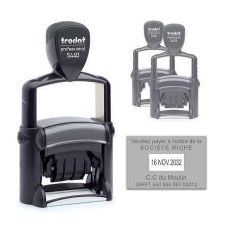 Tampon Dateur Trodat 5440 Metal Line 4.0 - 49X28 - Noir Tampon Dateur Trodat 5440 Metal Line 4.0 - 49X28 - Noir