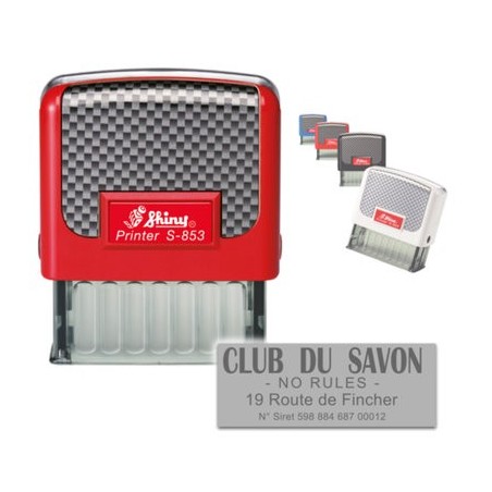 Tampon personnalisé - Shiny Printer S-853 - 4 lignes max - 47x18mm Tampon personnalisé - Shiny Printer S-853 - 4 lignes max - 47x18mm