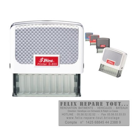 Tampon personnalisé - Shiny Printer S-854 - 6 lignes max - 70x25 mm Tampon personnalisé - Shiny Printer S-854 - 6 lignes max - 70x25 mm