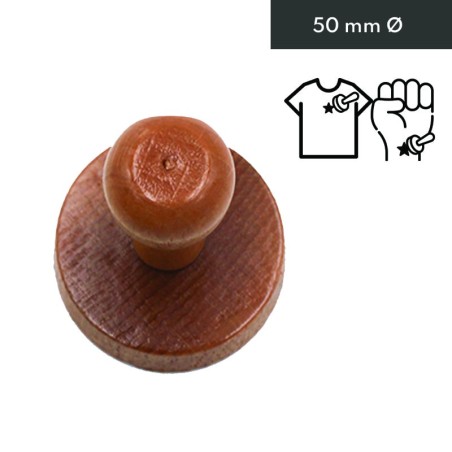 Tampon rond en bois textile et tatouage - 50 mm Ø Tampon rond en bois textile et tatouage - 50 mm Ø