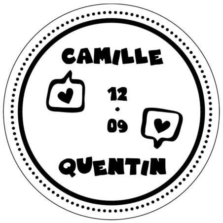 Tampon mariage bulles à personnaliser Tampon mariage bulles à personnaliser