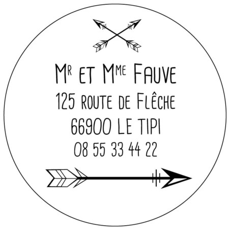 Tampon adresse flèche à personnaliser Tampon adresse flèche à personnaliser