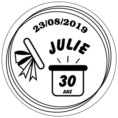 Tampon invitation anniversaire cadeau à personnaliser