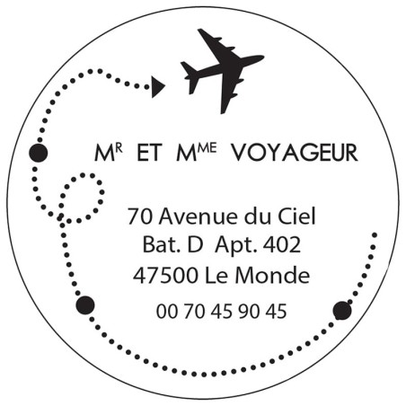 Tampon adresse avion à personnaliser Tampon adresse avion à personnaliser