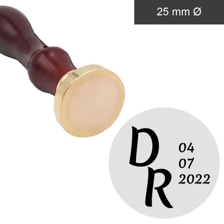 Cachet de cire initiales et dates personnalisées Cachet de cire initiales et dates personnalisées