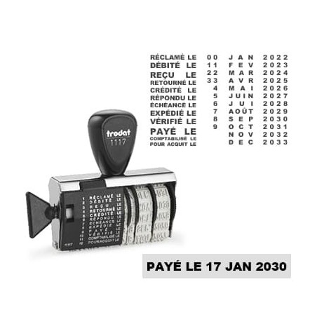 Tampon Dateur multi-formules Trodat 1117 encrage séparé - 4x54mm Tampon Dateur multi-formules Trodat 1117 encrage séparé - 4x54mm