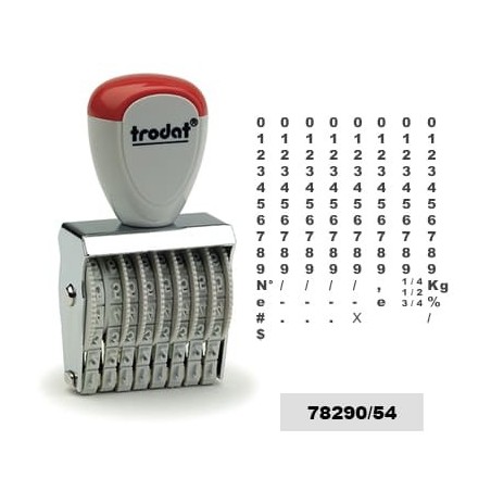 Tampon numéroteur Trodat 1538 encrage séparé - 8 bandes - 3x28mm Tampon numéroteur Trodat 1538 encrage séparé - 8 bandes - 3x28mm