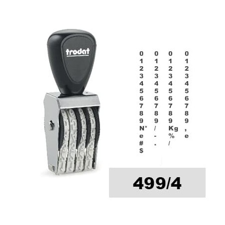 Tampon numéroteur Trodat 1554 encrage séparé - 4 bandes - 5x18mm