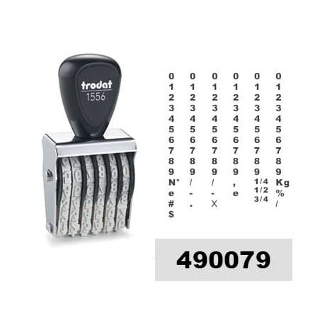 Tampon numéroteur Trodat 1556 encrage séparé - 6 bandes - 5x28mm