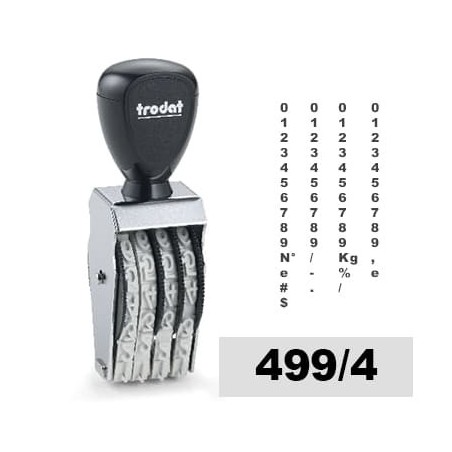 Tampon numéroteur Trodat 1594 encrage séparé - 4 bandes - 9x28mm Tampon numéroteur Trodat 1594 encrage séparé - 4 bandes - 9x28mm