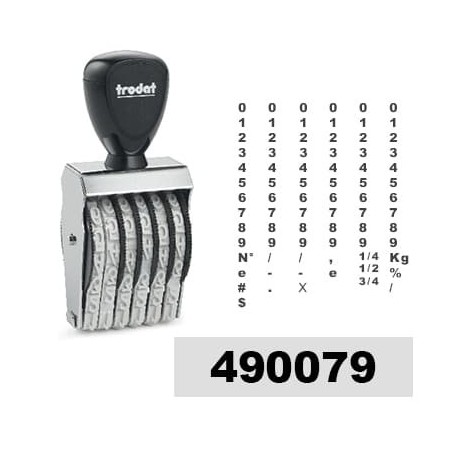 Tampon numéroteur Trodat 1596 encrage séparé - 6 bandes - 9x42mm Tampon numéroteur Trodat 1596 encrage séparé - 6 bandes - 9x42mm
