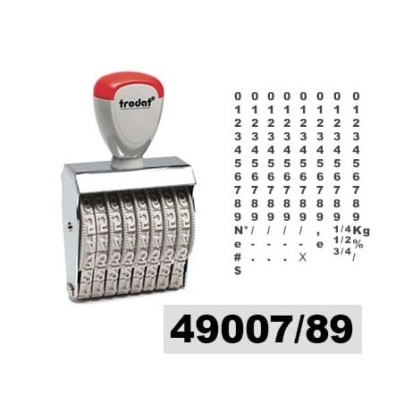 Tampon numéroteur Trodat 1598 encrage séparé - 8 bandes - 9x55mm Tampon numéroteur Trodat 1598 encrage séparé - 8 bandes - 9x55mm