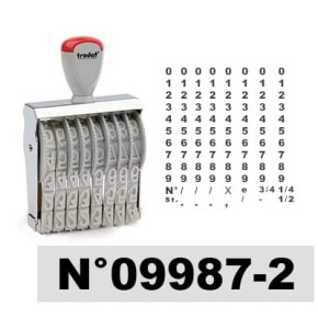Tampon numéroteur Trodat 15158 encrage séparé - 8 bandes - 15x94mm