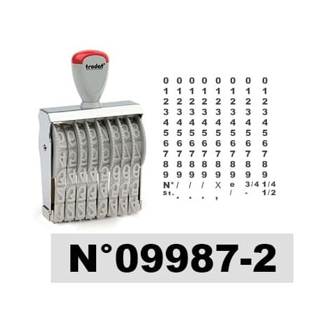 Tampon numéroteur Trodat 15158 encrage séparé - 8 bandes - 15x94mm