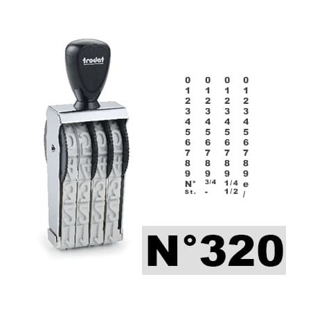 Tampon numéroteur Trodat 15184 encrage séparé - 4 bandes - 18x56mm Tampon numéroteur Trodat 15184 encrage séparé - 4 bandes - 18x56mm