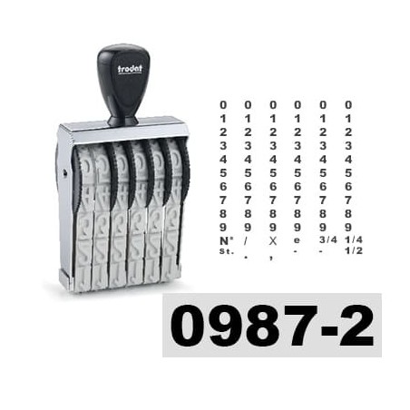 Tampon numéroteur Trodat 15186 encrage séparé - 6 bandes - 18x78mm