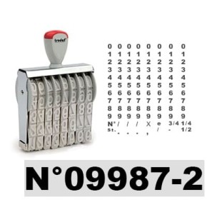 Tampon numéroteur Trodat 15188 encrage séparé - 8 bandes - 18x106mm