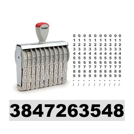 Tampon numéroteur Trodat 151810 encrage séparé - 10 bandes - 18x134mm Tampon numéroteur Trodat 151810 encrage séparé - 10 bandes - 18x134mm