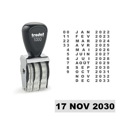Tampon dateur Trodat 1000 encrage séparé - 20x3mm Tampon dateur Trodat 1000 encrage séparé - 20x3mm