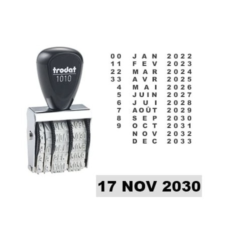 Tampon dateur Trodat 1010 encrage séparé - 26x4mm Tampon dateur Trodat 1010 encrage séparé - 26x4mm