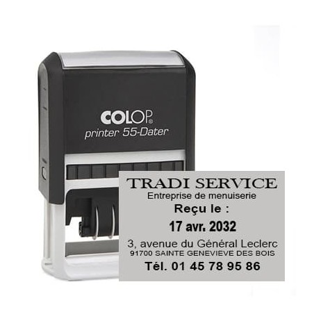 Tampon dateur Colop Printer 55 - 3+3 lignes - 60x40 mm