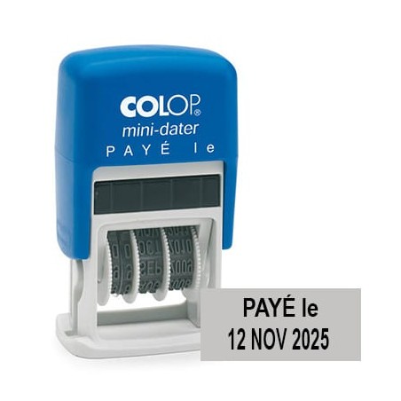Tampon mini dateur Colop S160/L2 - PAYE LE - 4mm Tampon mini dateur Colop S160/L2 - PAYE LE - 4mm