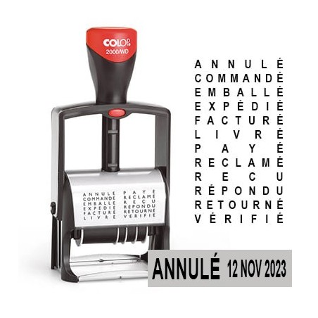 Tampon dateur multi-formules Colop 2000WD - 12 formules Tampon dateur multi-formules Colop 2000WD - 12 formules