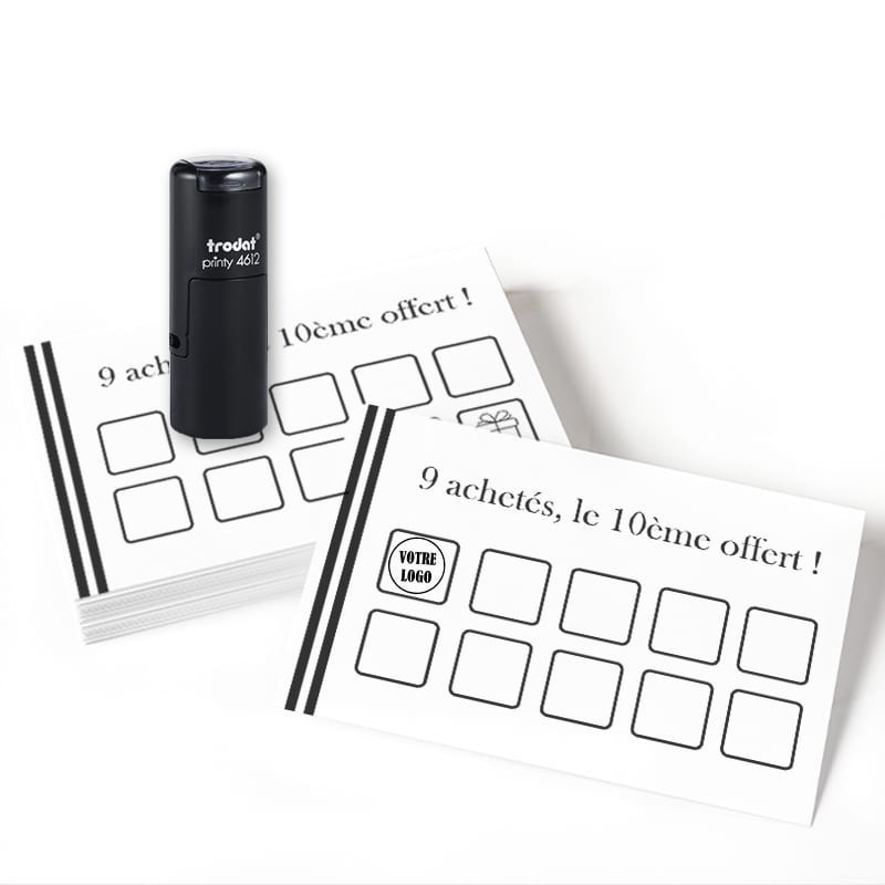 Tampon Fidélité Feuille De Chanvre 11mm - Cachet Encreur CBD - Tampon Poche Pour Cartes De Fidélité