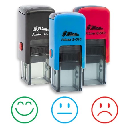 Kit de 3 tampons pour enseignant avec smiley Shiny S510 Kit de 3 tampons pour enseignant avec smiley Shiny S510